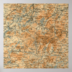 Antique Adirondacks Map Poster