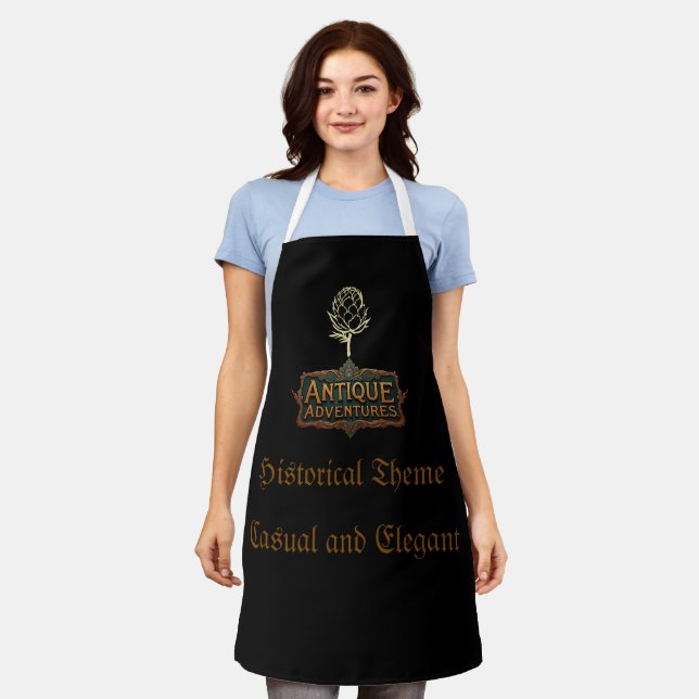 Antique Adventures Typography Art Timeless -  Apron (Worn)