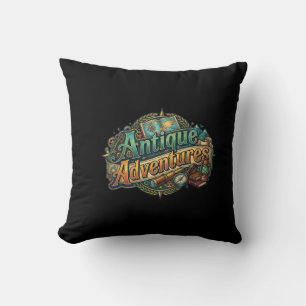 Antique Adventures – Vintage Explorer Graphic T-Sh Throw Pillow