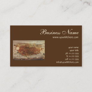 Antique Aerial Map of San Francisco, California Business Card