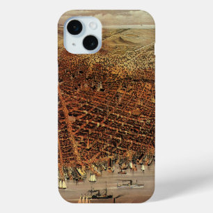 Antique Aerial Map, San Francisco City, California iPhone 15 Mini Case