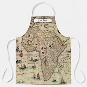 Antique Africa Map Apron