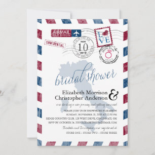 Antique Airmail Italy   Bridal Shower Invitation