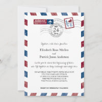 Antique Airmail Wedding Invitation