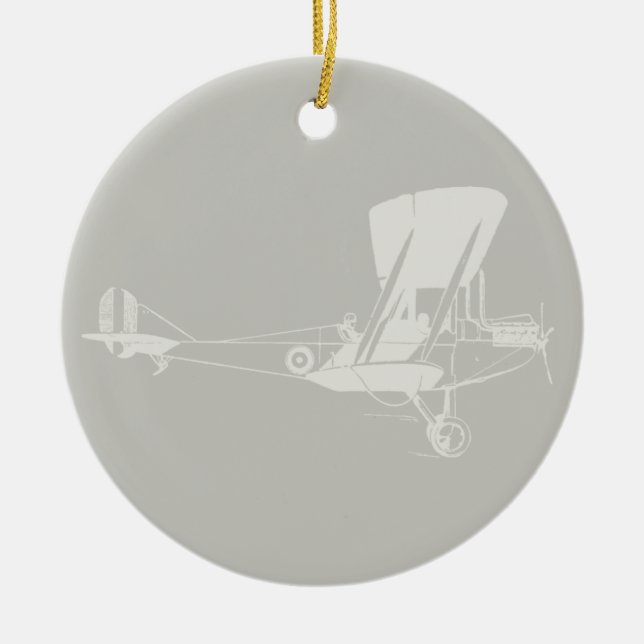 Antique Airplane Art CUSTOM COLOR Ceramic Ornament (Front)