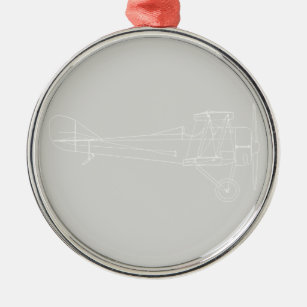 Antique Airplane Diagram Aviation Art CUSTOM COLOR Metal Ornament