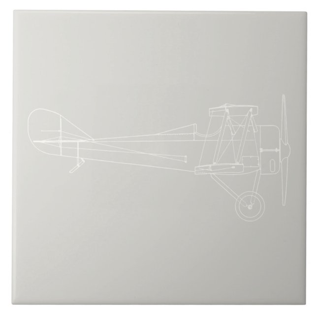 Antique Airplane Diagram Aviation Art CUSTOM COLOR Tile (Front)