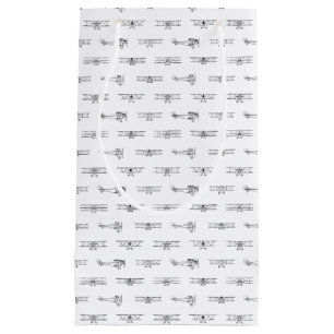 Antique Airplanes Aviation Art CUSTOM COLOR Small Gift Bag