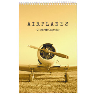 Antique Airplanes Biplanes 12-Month Calendar