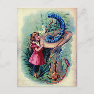 Antique Alice in Wonderland Colour illustration Postcard
