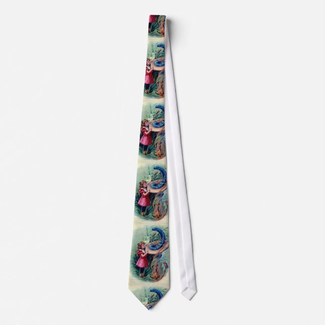 Antique Alice in Wonderland Colour illustration Tie (Front)