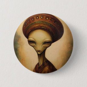 Antique Alien Portrait  2 Inch Round Button