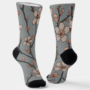 Antique Almond Blossom Art Nouveau Pattern Socks