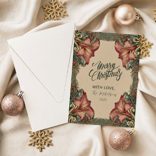 Antique Amaryllis Holiday Card