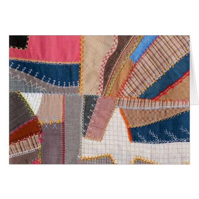 Antique American Crazy Quilt circa 1890 (Front Horizontal)