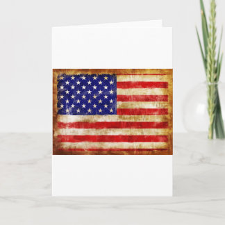 antique American flag faded because of age Card