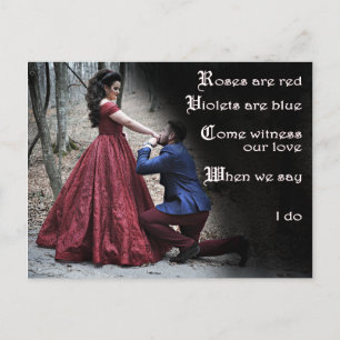 Antique ancient poem save the date postcard photo