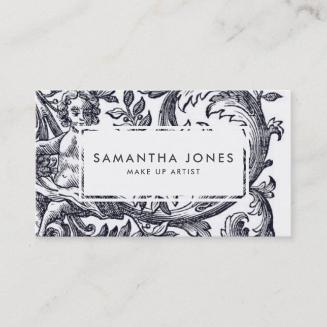 Antique Angel Cherub Make Up Artist Business Card (Front)