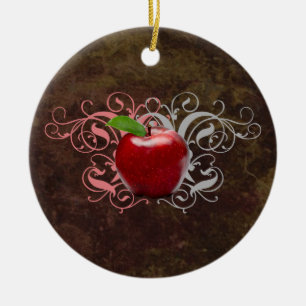 Antique Apple Ceramic Ornament
