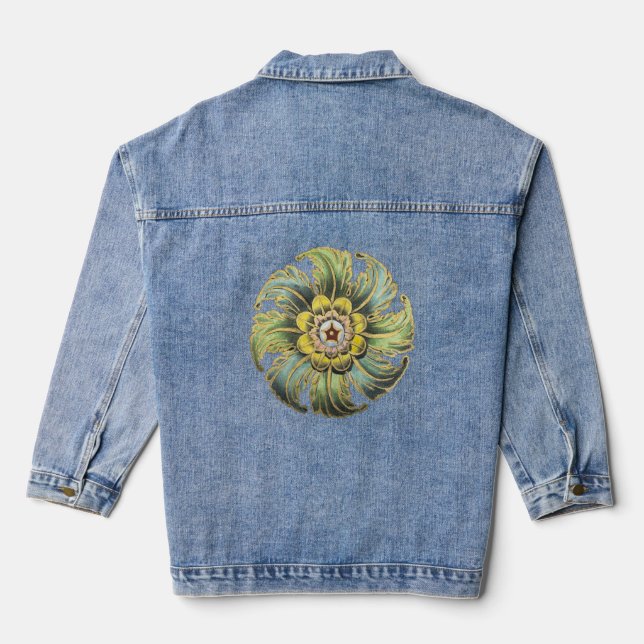 Antique Architectural Rosette No. 1 Denim Jacket (Back)