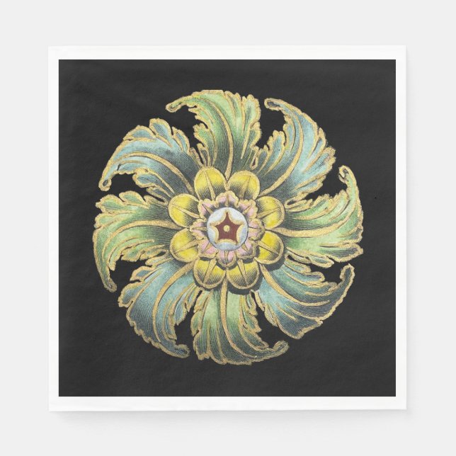 Antique Architectural Rosette No. 1 Napkin (Front)