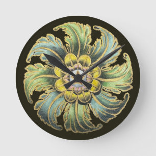 Antique Architectural Rosette No. 1 Round Clock