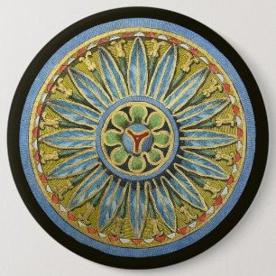 Antique Architectural Rosette No. 2 6 Inch Round Button