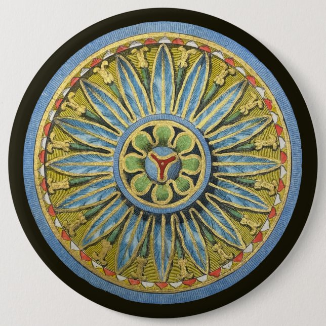 Antique Architectural Rosette No. 2 6 Inch Round Button (Front)