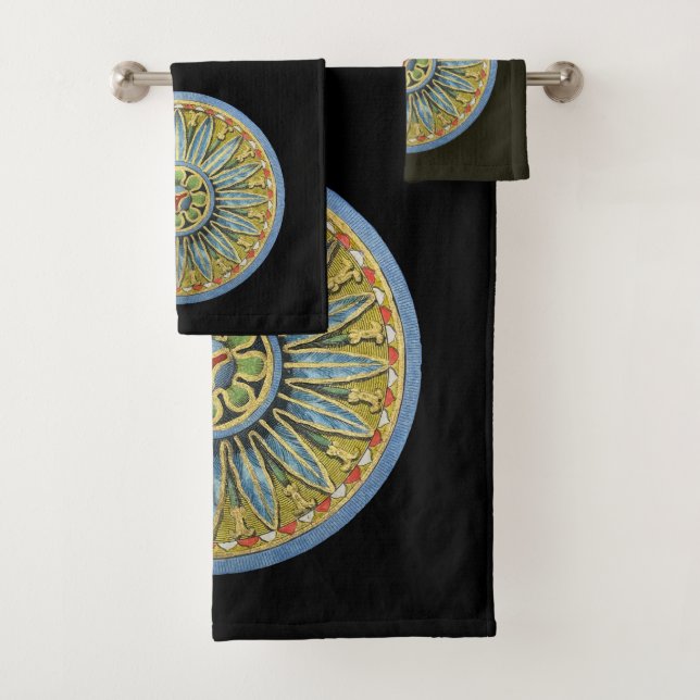 Antique Architectural Rosette No. 2 Bath Towel Set (Insitu)