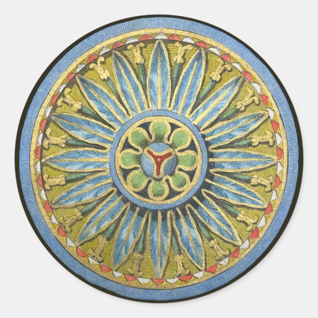 Antique Architectural Rosette No. 2 Classic Round Sticker (Front)
