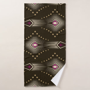 Antique Art Deco Geometric Ornament Bath Towel