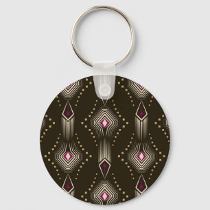 Antique Art Deco Geometric Ornament Keychain