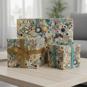 Antique Art Nouveau Style Fine Art Floral Painting Wrapping Paper