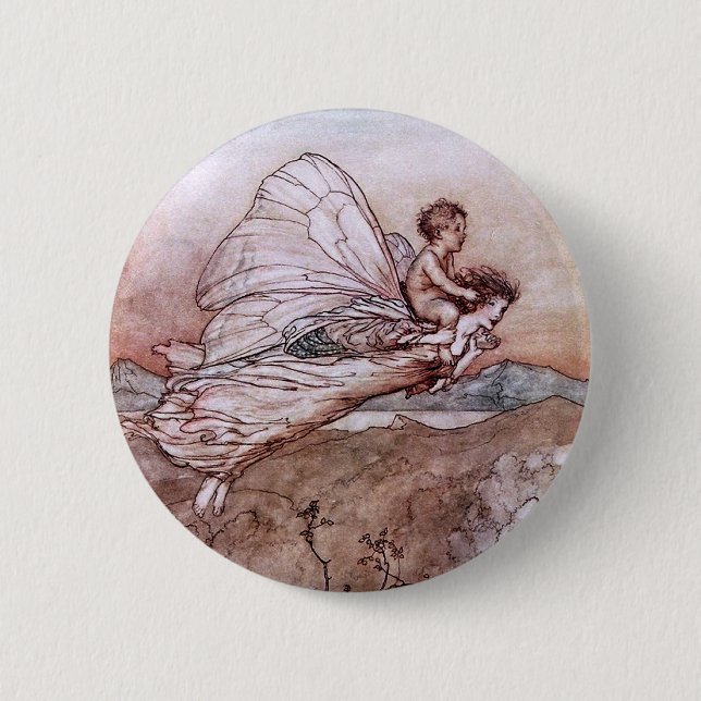 Antique Arthur Rackham Fairy Illustration 2 Inch Round Button (Front)