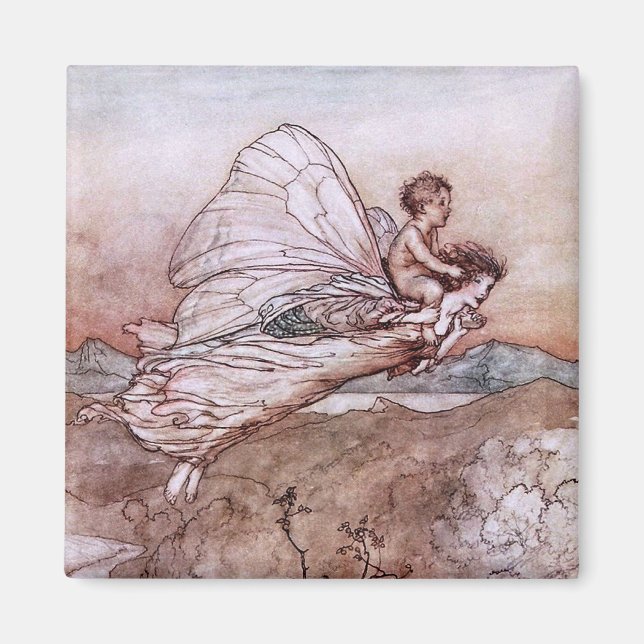 Antique Arthur Rackham Fairy Illustration Magnet (Front)