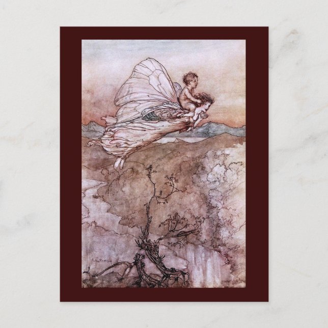 Antique Arthur Rackham Fairy Illustration Postcard (Front)