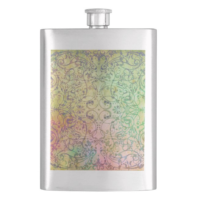 Antique ARTs Ornament Pattern for your Design Hip Flask (Front)