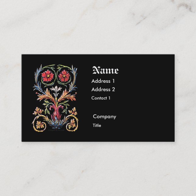 Antique Artwork Formal Business Card (Front)