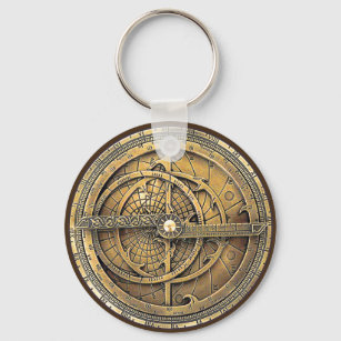 Antique Astrolabe 2 Keychain