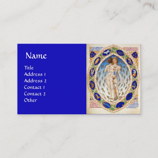 ANTIQUE ASTROLOGY AND ZODIACAL SIGNS Astrologist Business Card (Front)