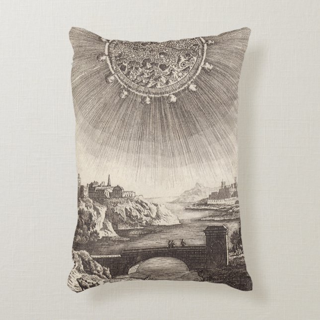 Antique Astronomy Sky with Sun by Allain Mallet Accent Pillow (Front(Vertical))