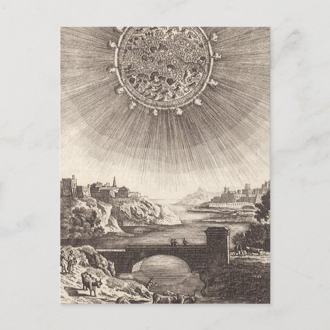 Antique Astronomy Sky with Sun by Allain Mallet Postcard (Front)