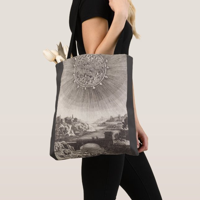 Antique Astronomy Sky with Sun by Allain Mallet Tote Bag (Close Up)