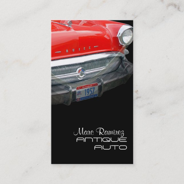 Antique auto restoration business template business card (Front)