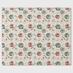 Antique Autumn Leaves and Cinnamon – Vintage Fall  Wrapping Paper