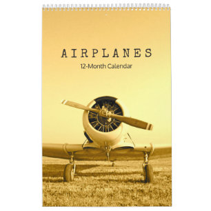 Antique Avions Biplanes Calendrier 12 mois