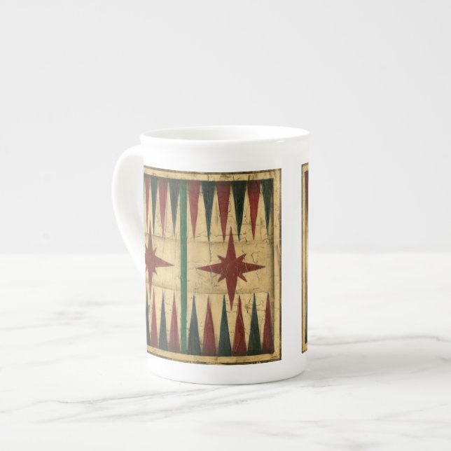 Antique Backgammon Game Board by Ethan Harper Bone China Mug (Front Left)