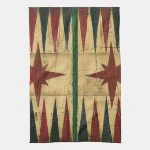 Antique Backgammon Game Board by Ethan Harper Kitchen Towel