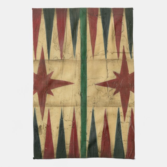 Antique Backgammon Game Board by Ethan Harper Kitchen Towel (Vertical)