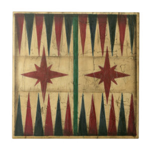 Antique Backgammon Game Board by Ethan Harper Tile